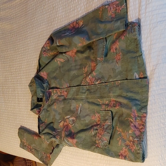 Women's Jealous Tomato Green Cammo Floral Utility Jacket Size Small - Picture 4 of 16